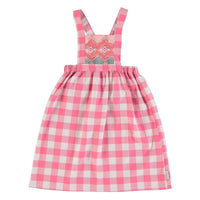piupiuchick apron dress - pink gingham with lace