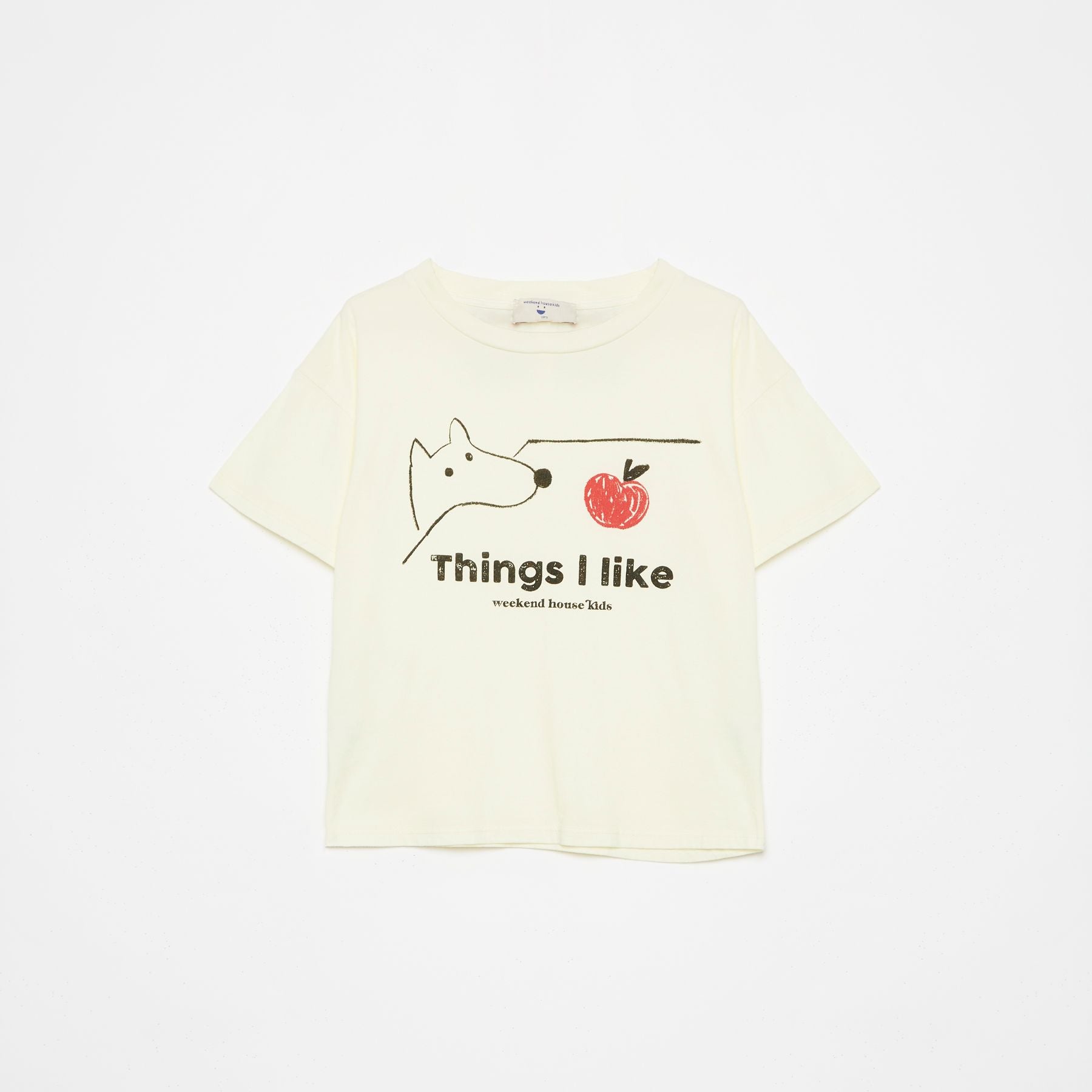 weekend house kids things i like t-shirt - soft yellow