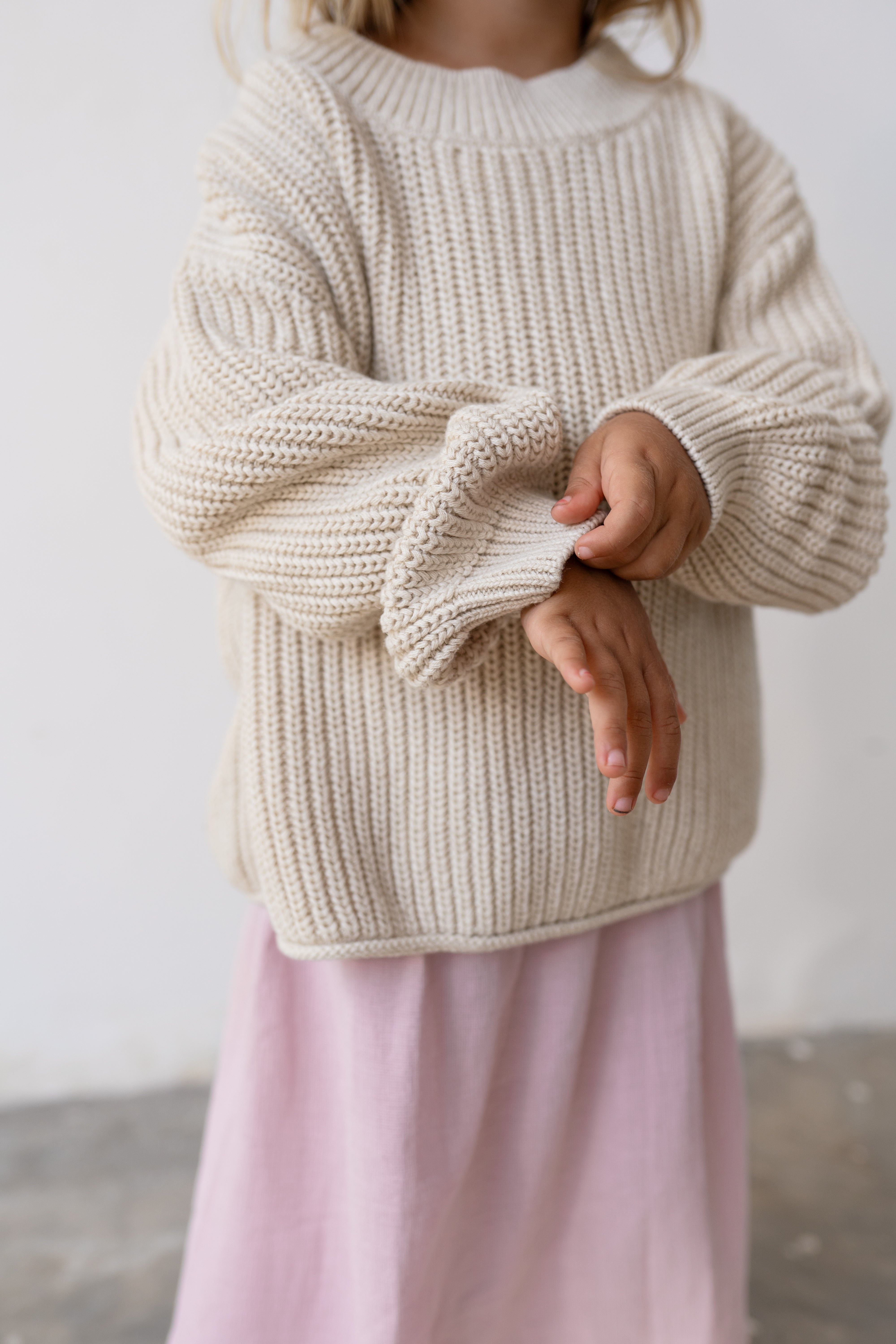 illoura the label chunky knit jumper - natural