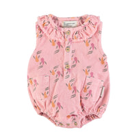 piupiuchick baby romper - pink with multicolour fishes