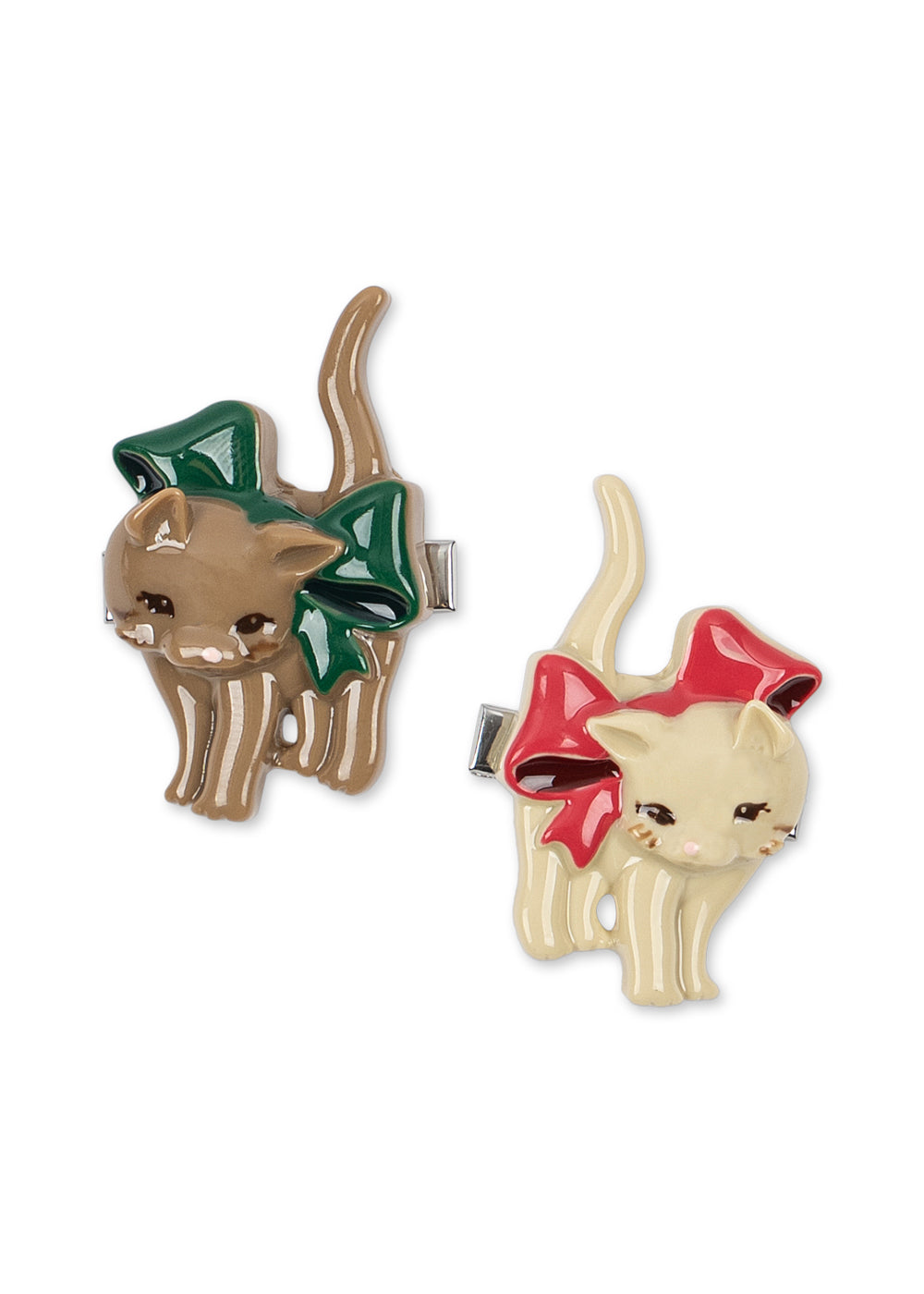 konges slojd 2 pack kitten hair clips - bow kitty (pre order)