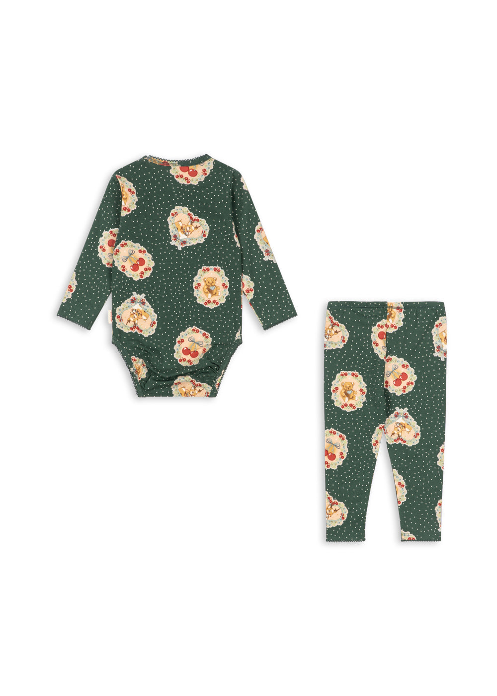 konges slojd basic body / pants set gots - deer diary green (pre order)