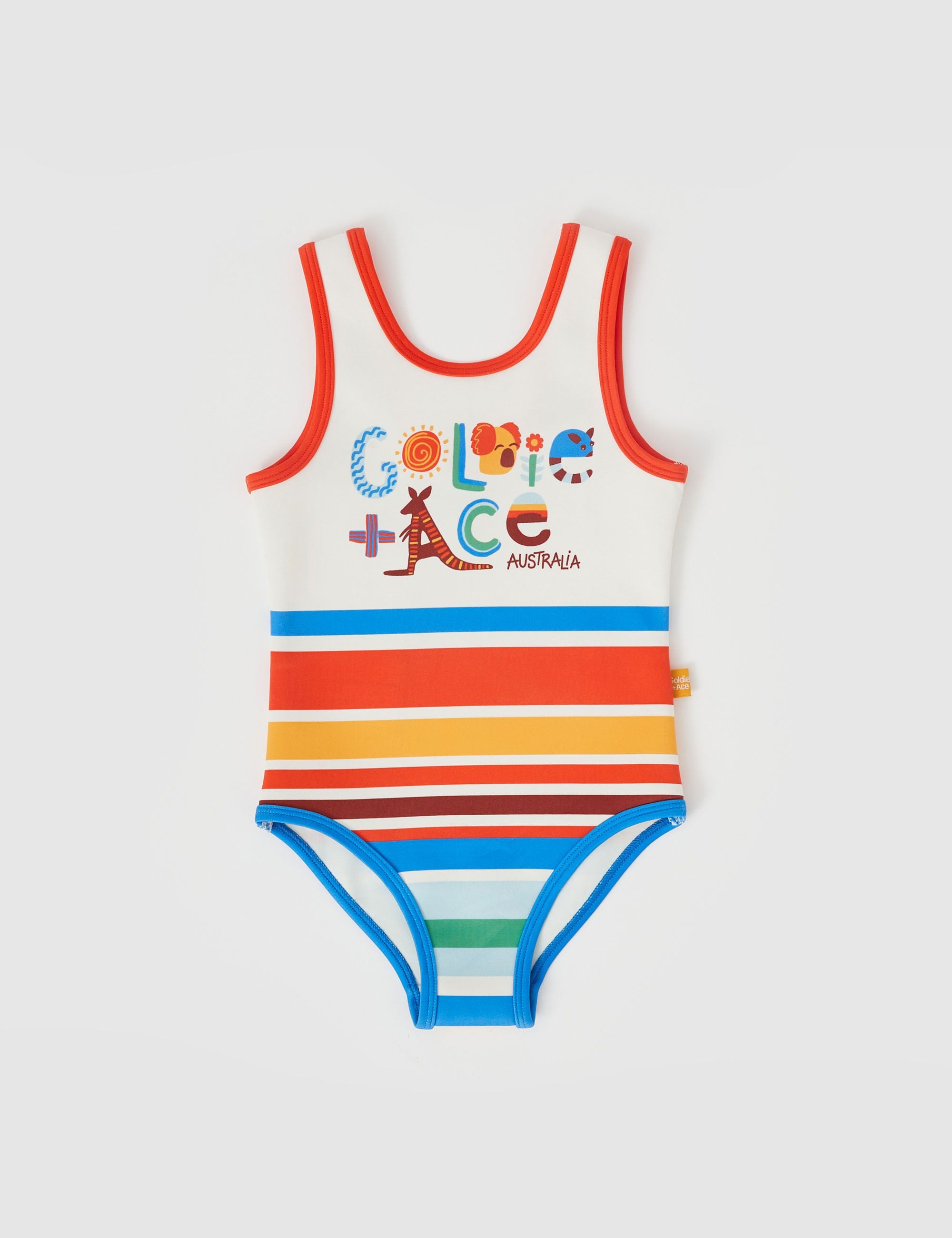 goldie + ace land down under stripe scoop back bathers