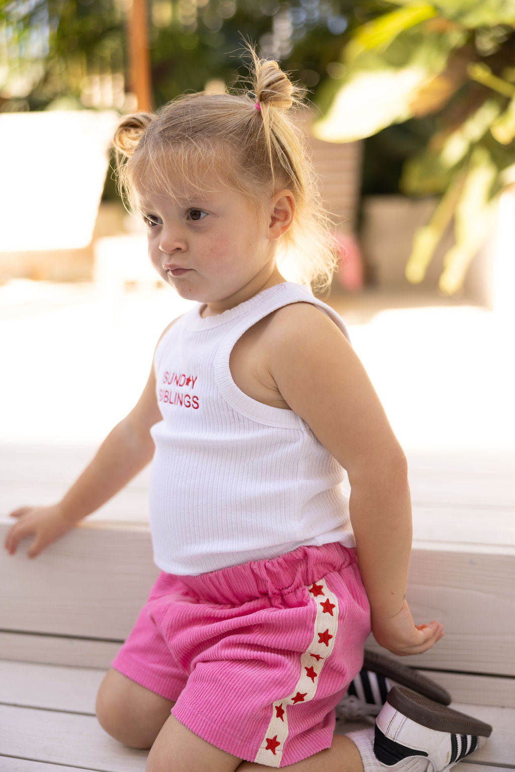 sunday siblings playtime cord shorts - pink