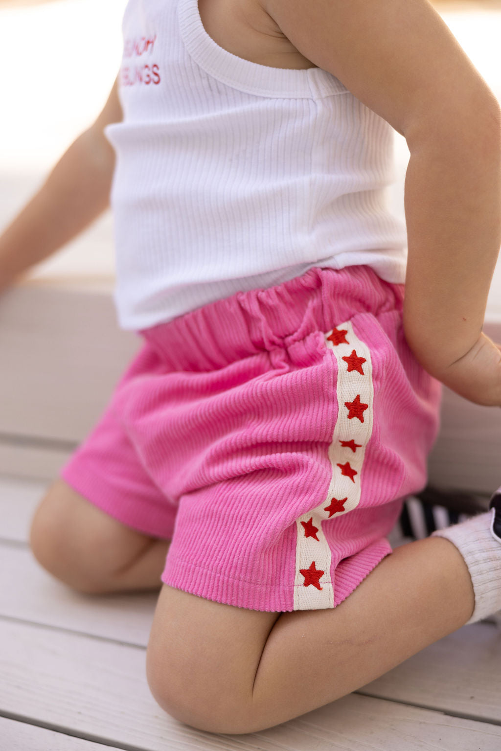 sunday siblings playtime cord shorts - pink