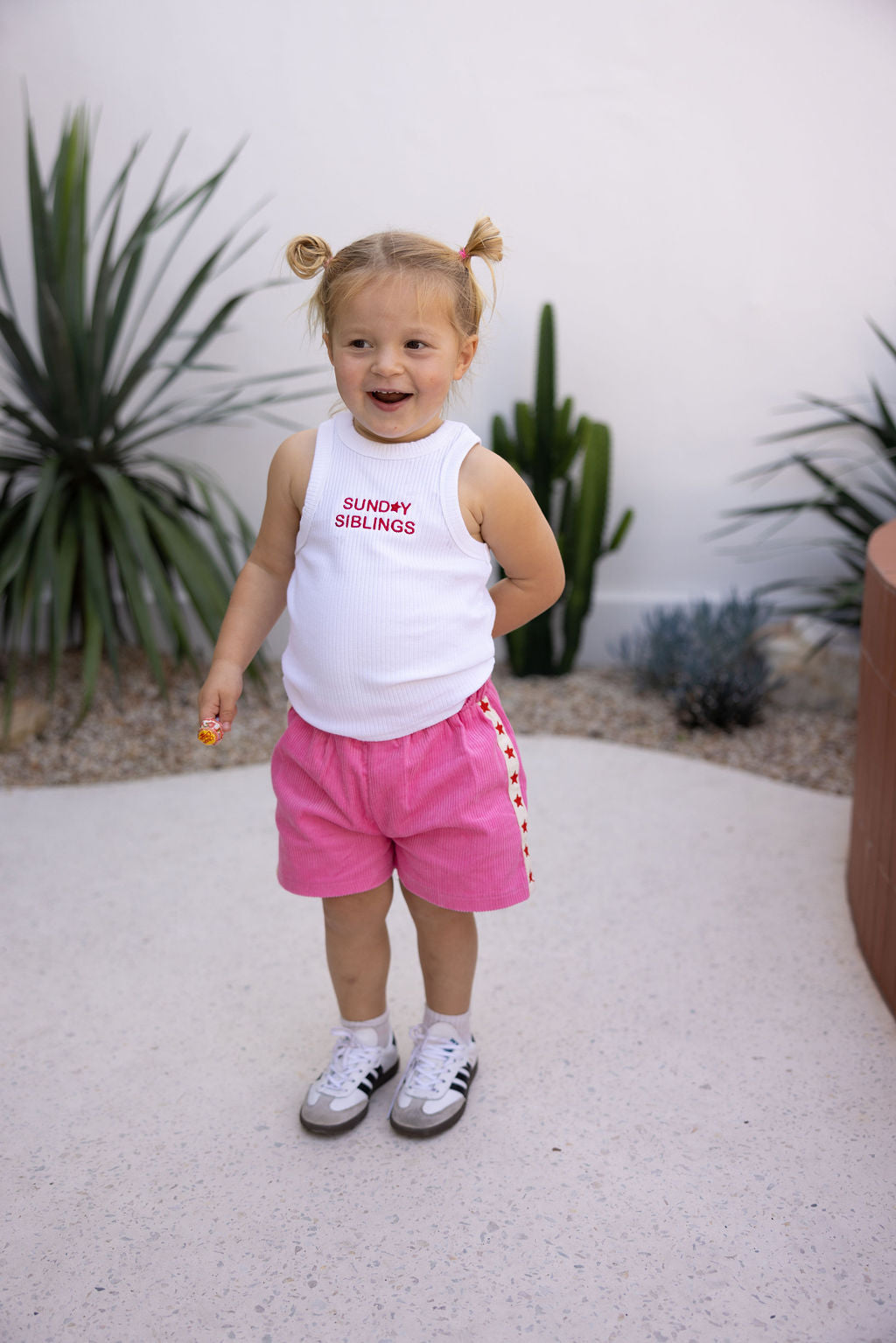 sunday siblings playtime cord shorts - pink