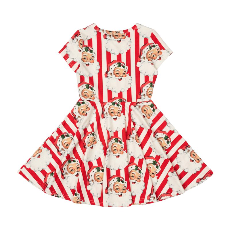 rock your baby santa striped waisted dress