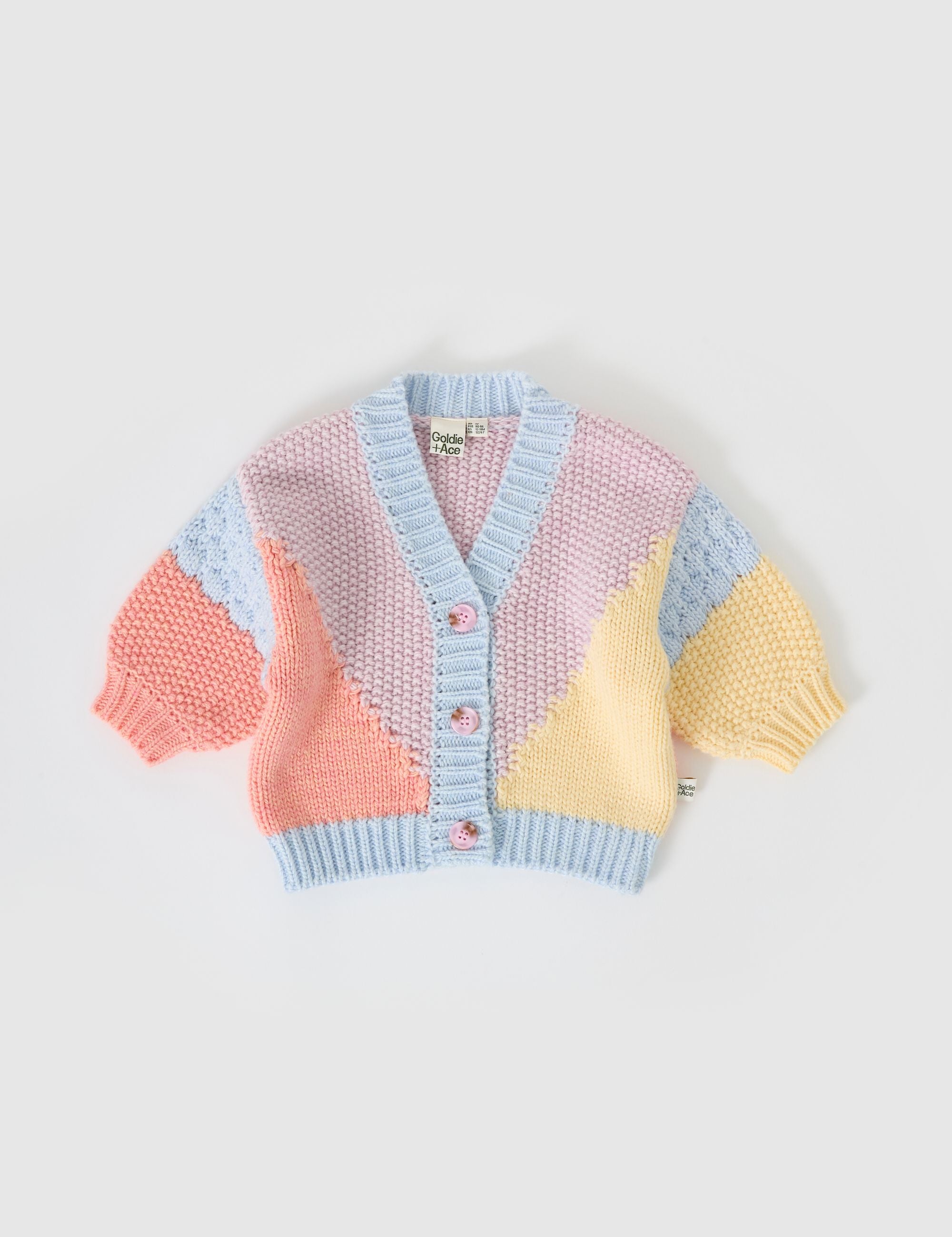 goldie + ace colour block knit cardigan