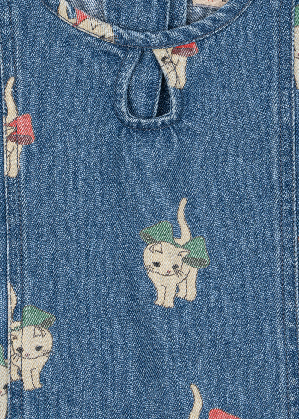 konges slojd magot dress gots - bow kitty denim - pre order