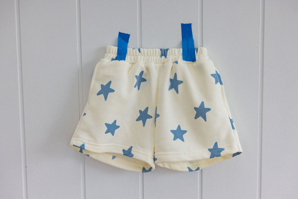 sunday siblings kiddo shorts - blue star