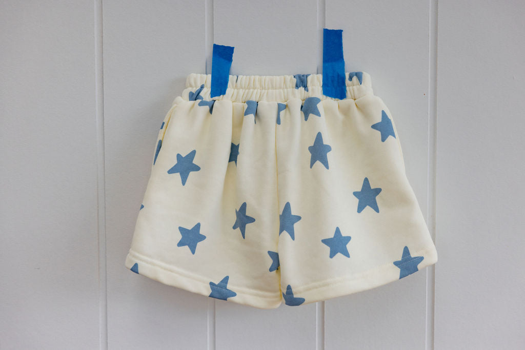 sunday siblings kiddo shorts - blue star