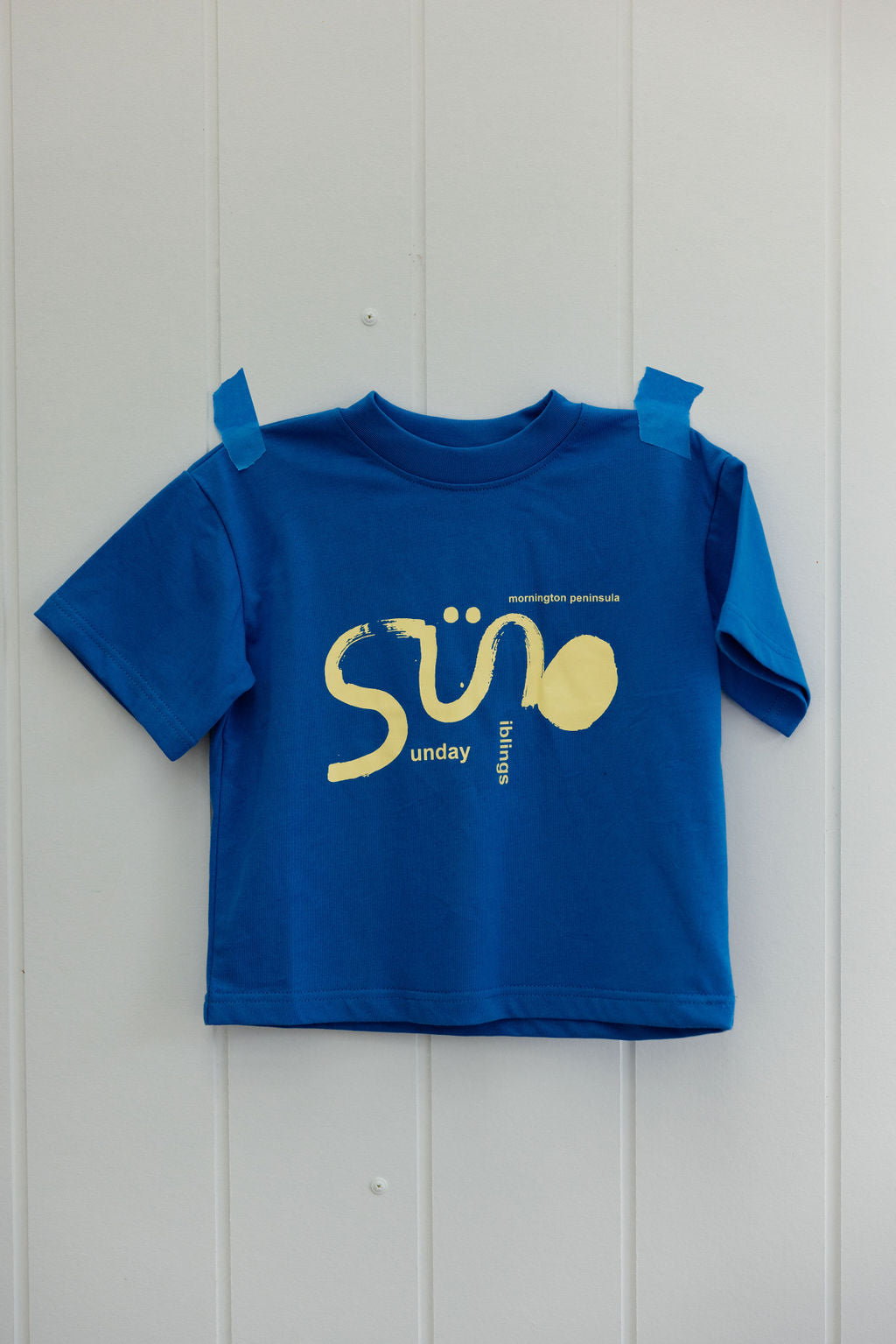 sunday siblings il sole tee - blue + yellow