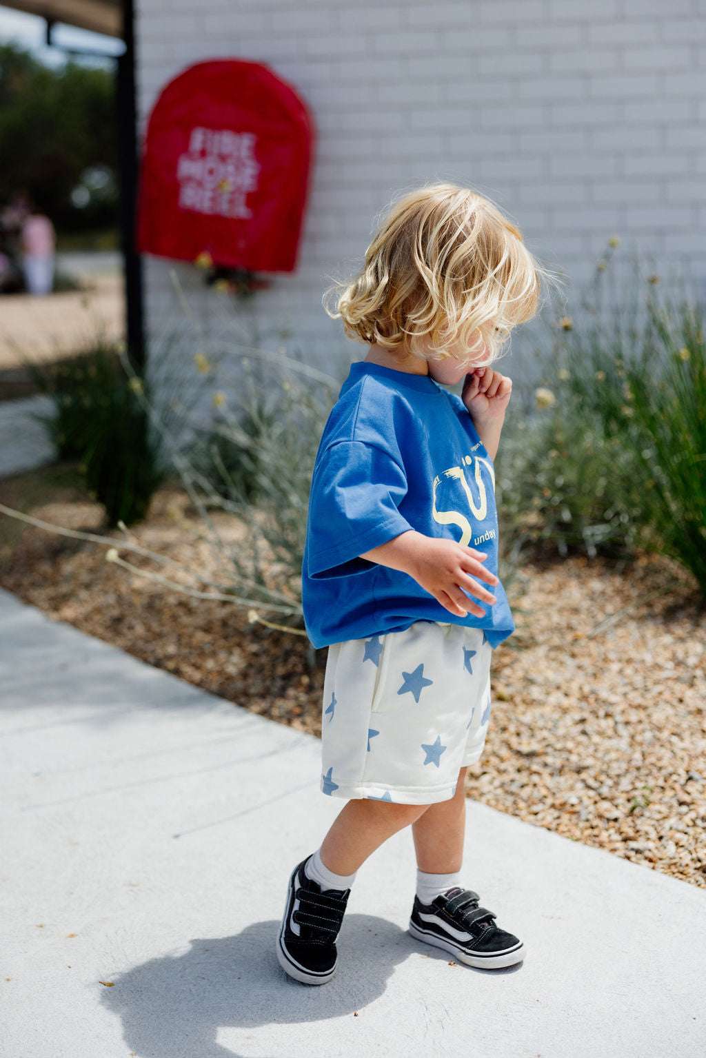 sunday siblings kiddo shorts - blue star