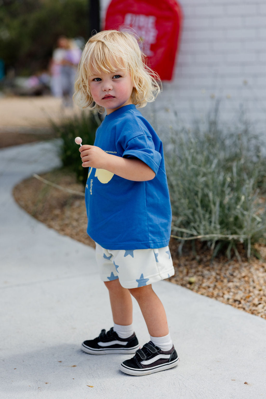 sunday siblings kiddo shorts - blue star