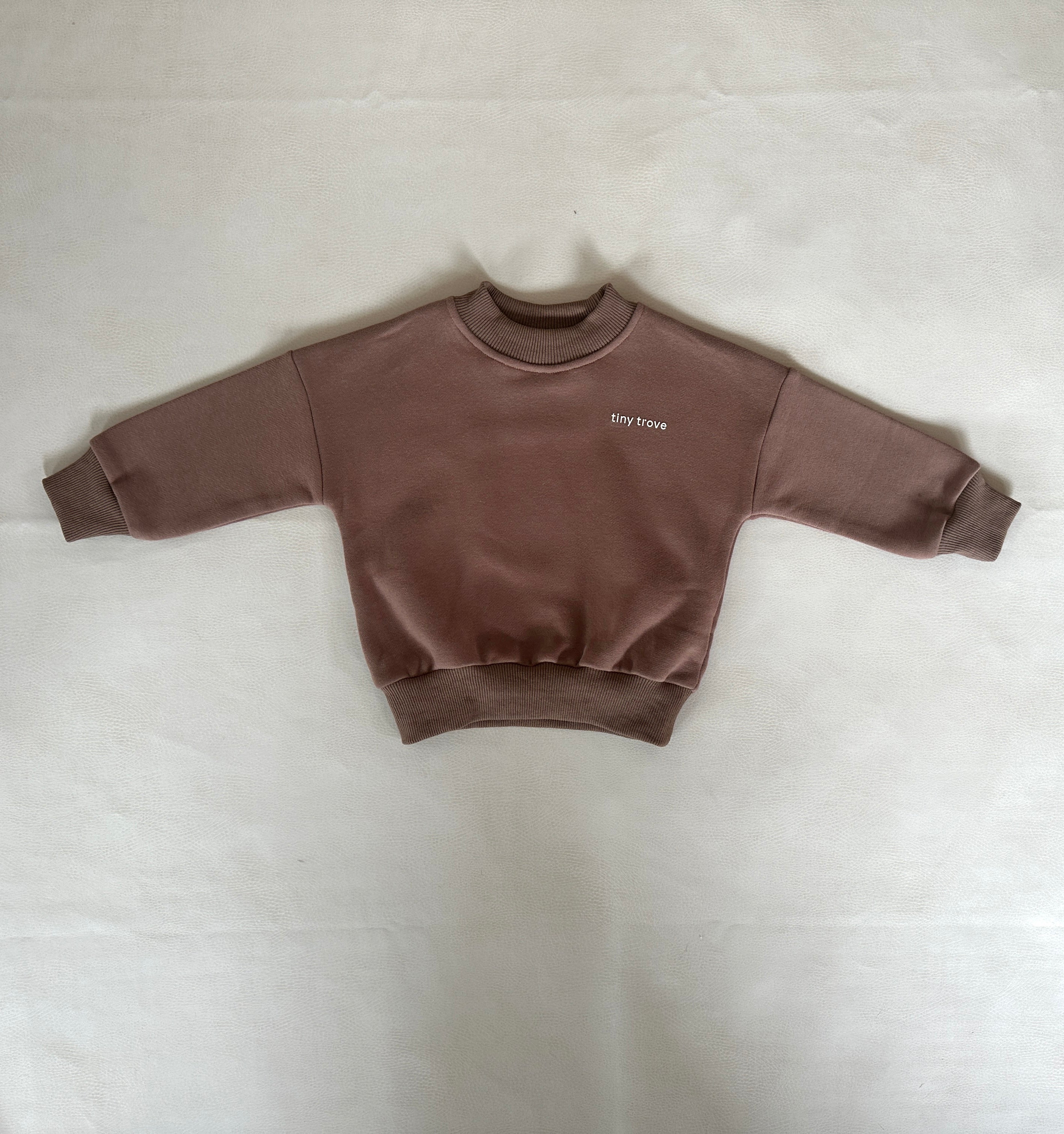 tiny trove woodie 3d logo tracksuit - mocha