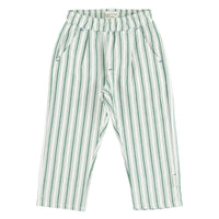 piupiuchick unisex trousers - white with large green stripes