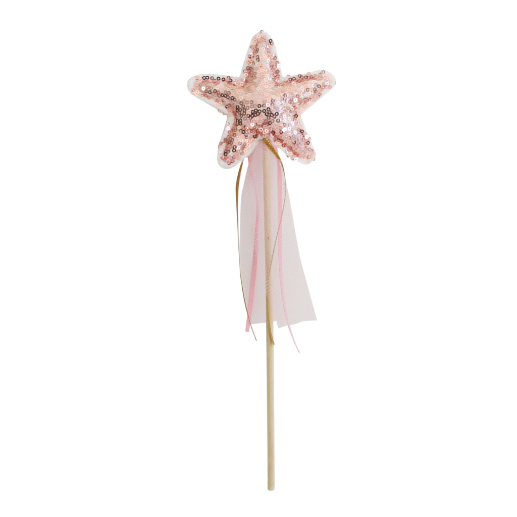 alimrose sequin star wand - rose gold