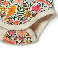 wilson + frenchy organic envelope bodysuit - birdy floral