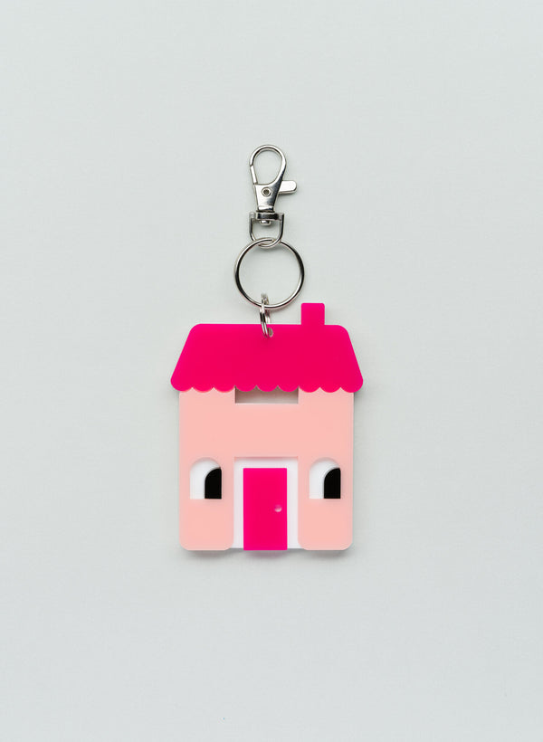 v.happy co bag tag - letter h for house (pink) - freddie the rat kids boutique