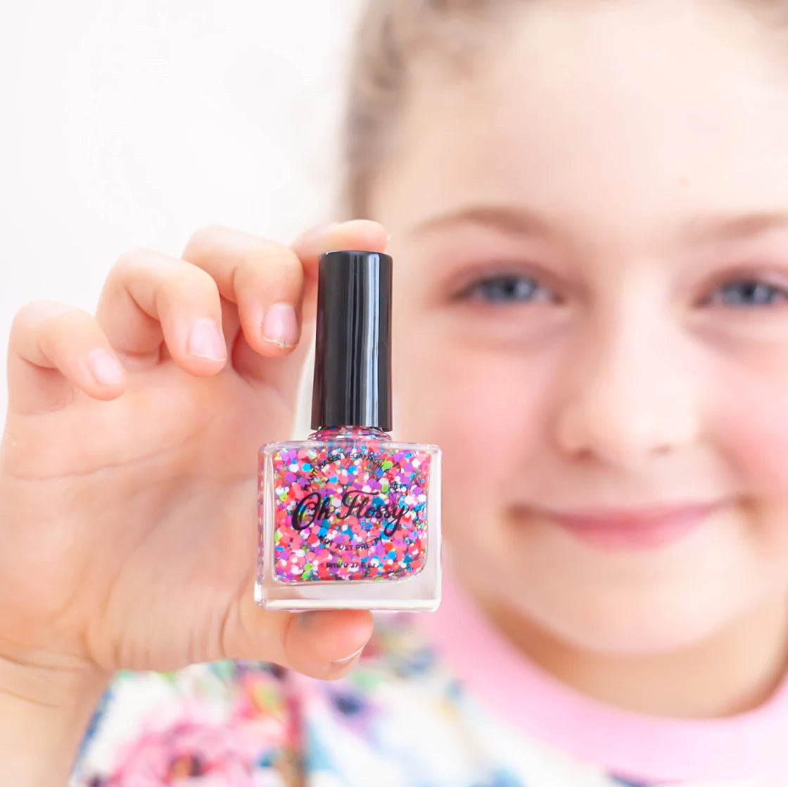 oh flossy nail polish - coloured confetti glitter