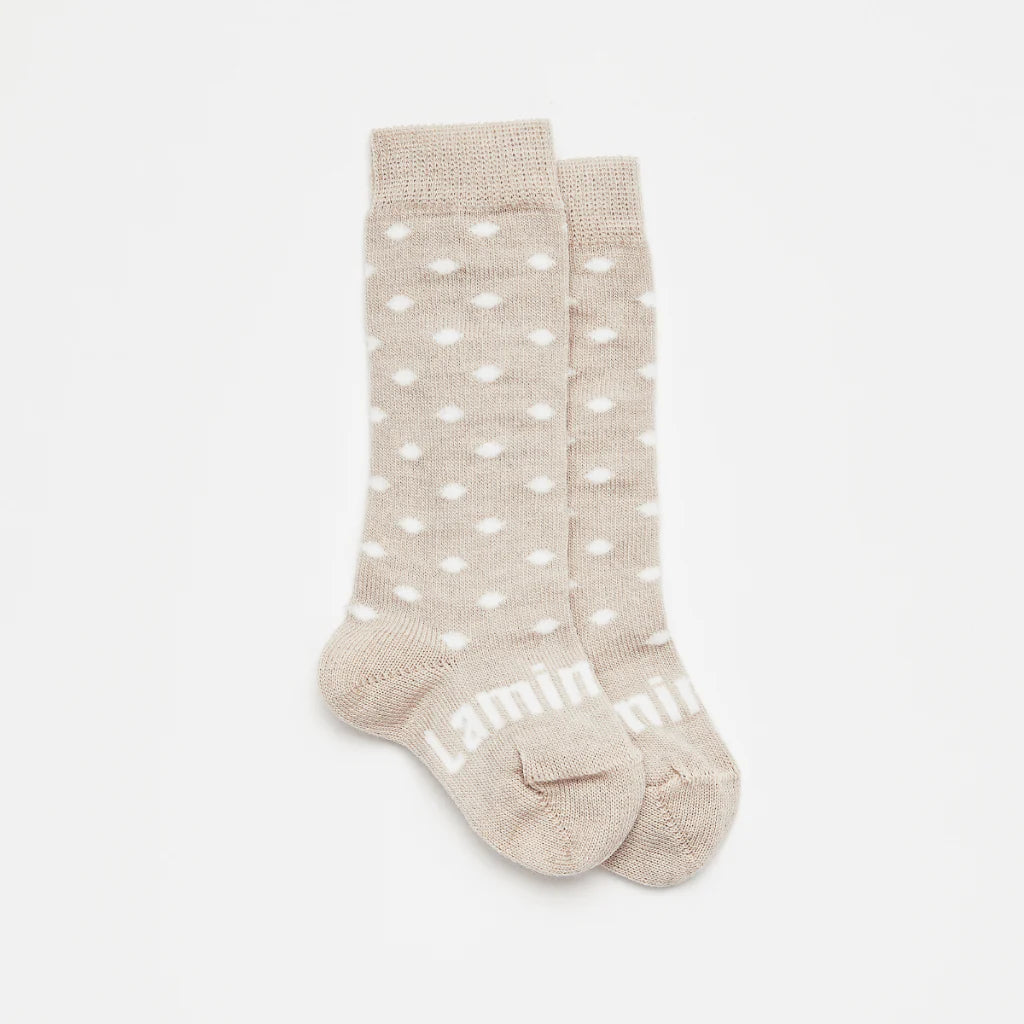 lamington baby merino knee high socks - truffle