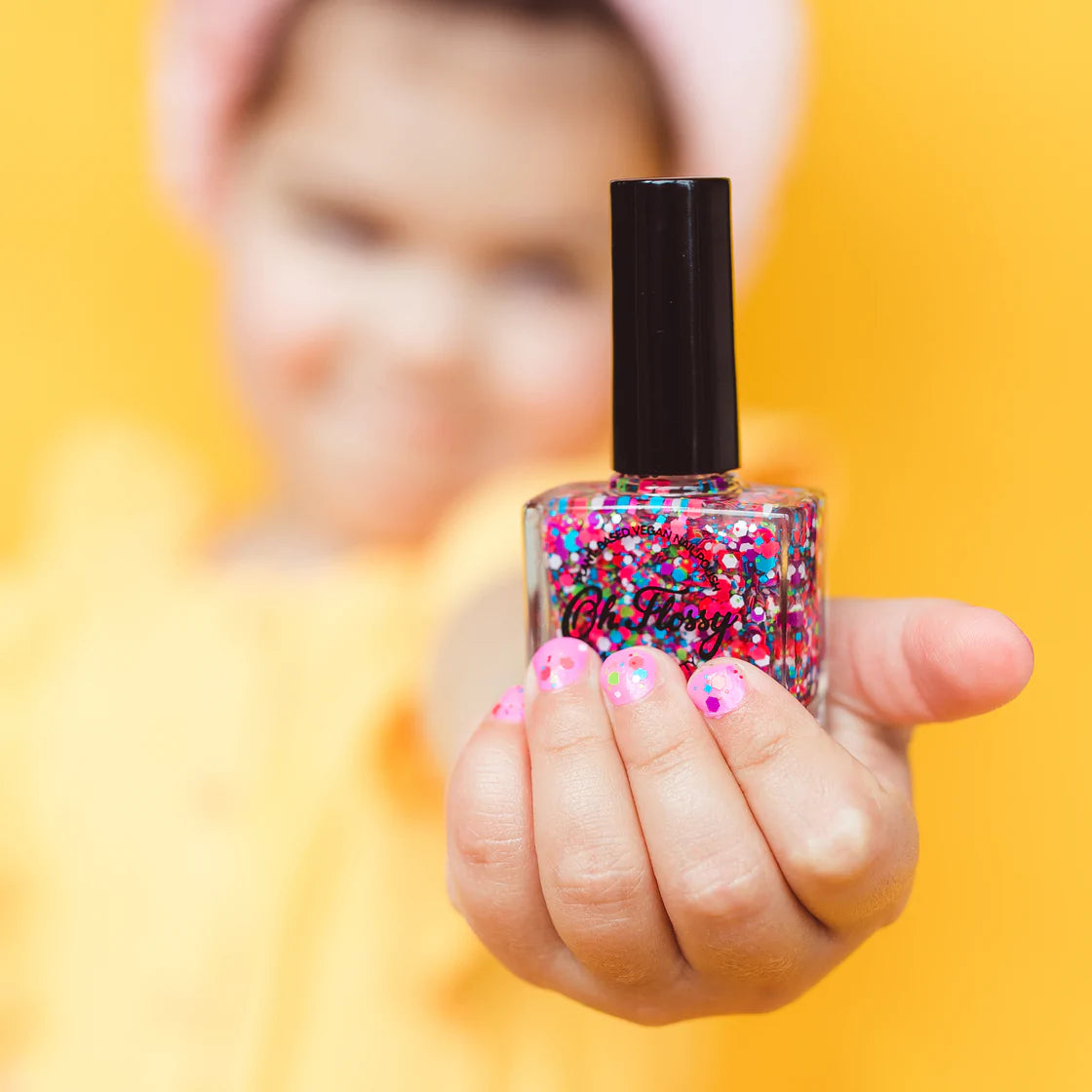oh flossy nail polish - coloured confetti glitter