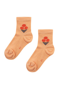 tiny cottons ice-cream quarter socks - papaya