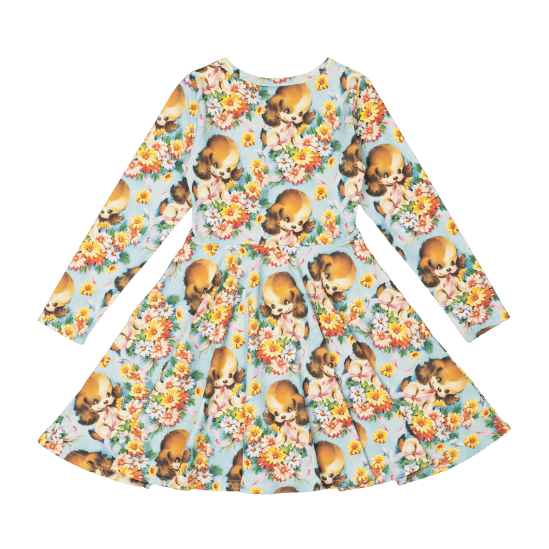 rock your baby puppy love waisted dress