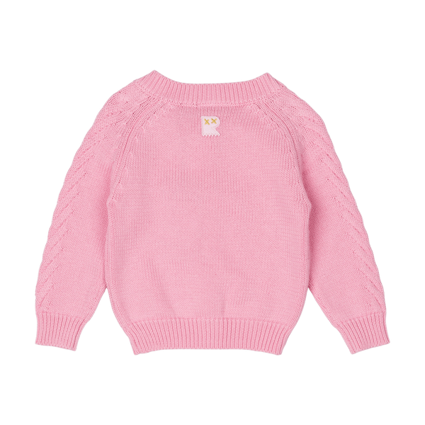 rock your baby pink baby knit cardigan