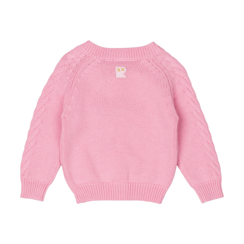 rock your baby pink baby knit cardigan