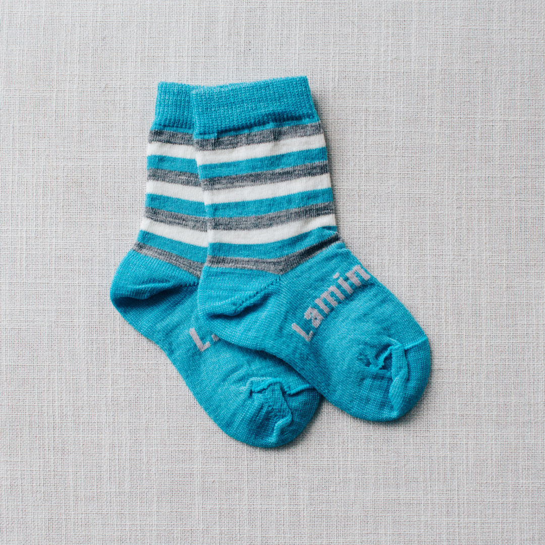 lamington merino wool baby crew socks - sky - freddie the rat kids boutique