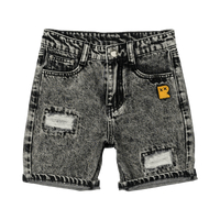 rock your baby charcoal ripped denim shorts